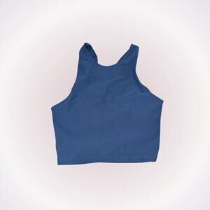 Kyodan high neck blue sports bra ribbed | Sz S
